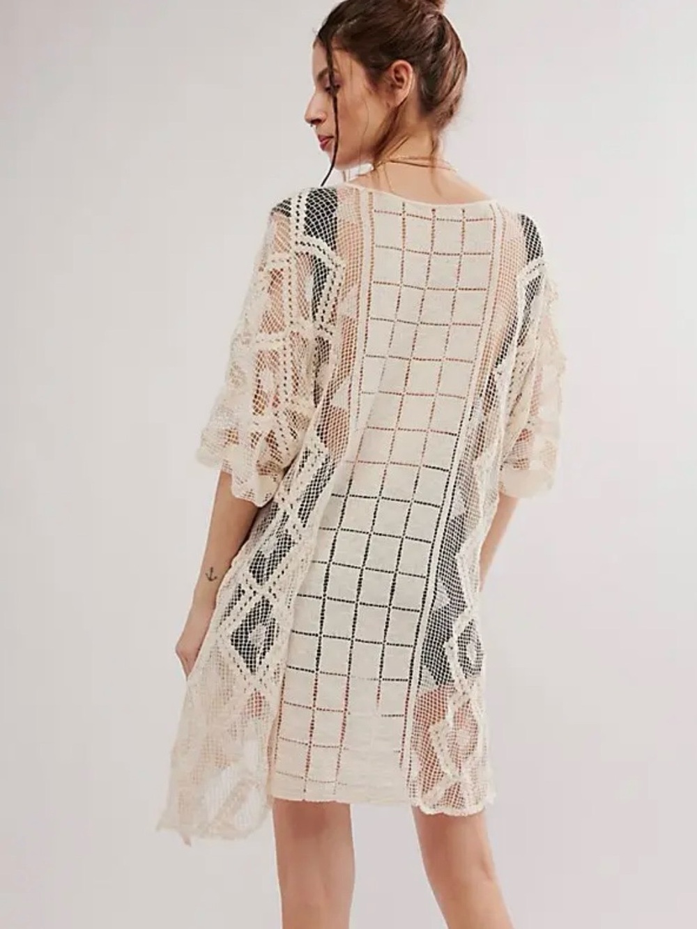 Free People Sunshine Crochet Kaftan Cover-Up ~ OS - Picture 5 of 6